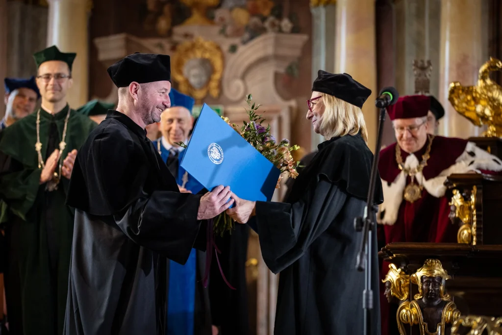 Uroczystość nadania tytułu doktora honoris causa Uniwersytetu Wrocławskiego jednemu z najwybitniejszych współczesnych pisarzy i intelektualistów ukraińskich – Serhijowi Żadanowi. fot. Paweł Piotrowski/UWr