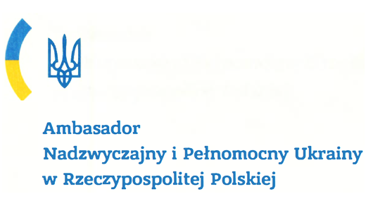 Logo: Ambasador Nadzwyczajny i Pełnomocny Ukrainy w Rzeczpospolitej Polskiej